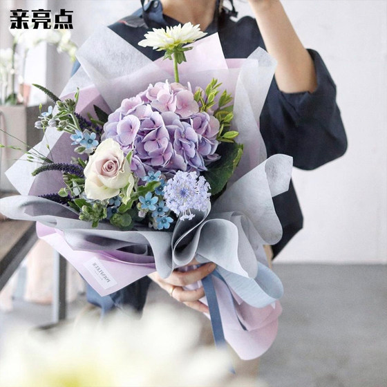 牛奶棉卷材防水花束内衬鲜花包装纸纯色棉纸包花花纸材料花店花艺