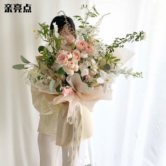 牛奶棉卷材防水花束内衬鲜花包装纸纯色棉纸包花花纸材料花店花艺