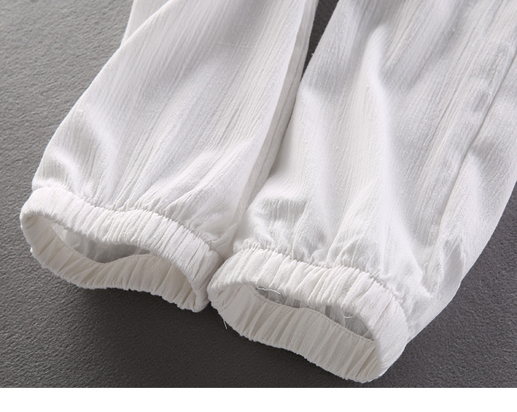 Xếp li linen chín quần của nam giới bàn chân mỏng lỏng mùa hè kem chống nắng chất liệu cotton 9 điểm chùm chân đèn lồng hậu cung quần