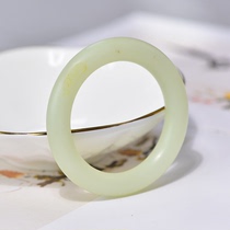(Cat Home Preferred) Hetian Yushan Material Bracelet Natural Xinjiang Jade Fine Strip Round Yellow and White Jade Bracelet