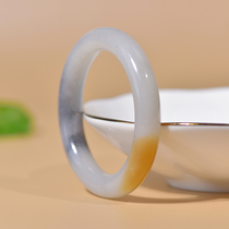 (Cat home) natural Xinjiang Hetian Jade seed material blue and white bracelet round female jade bracelet thin jade bracelet