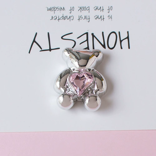 Серебряный трехмерный стакан, чехол для телефона с зарядкой, с медвежатами, в цветочек, 3D