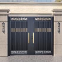 Iron gate outdoor villa courtyard door aluminum alloy gate rural self-built house iron gate single and double electric door