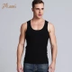 Dingguagua 2020 Summer New Thin Xpress Rib U-cổ Kiểu dáng mỏng thoáng khí Vest thể dục nam - Áo vest