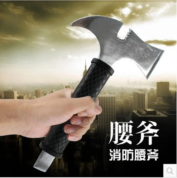 Fire waist axe Outdoor camping self-defense steel hand axe axe axe broken demolition tool Car with broken window escape tool