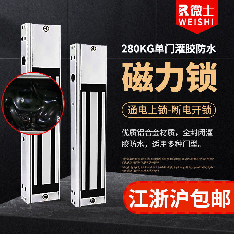 MicrosertAccess magnetic lock 280KG single double access lock outdoor waterproof electromagnetic door suction lock unit door electric control lock
