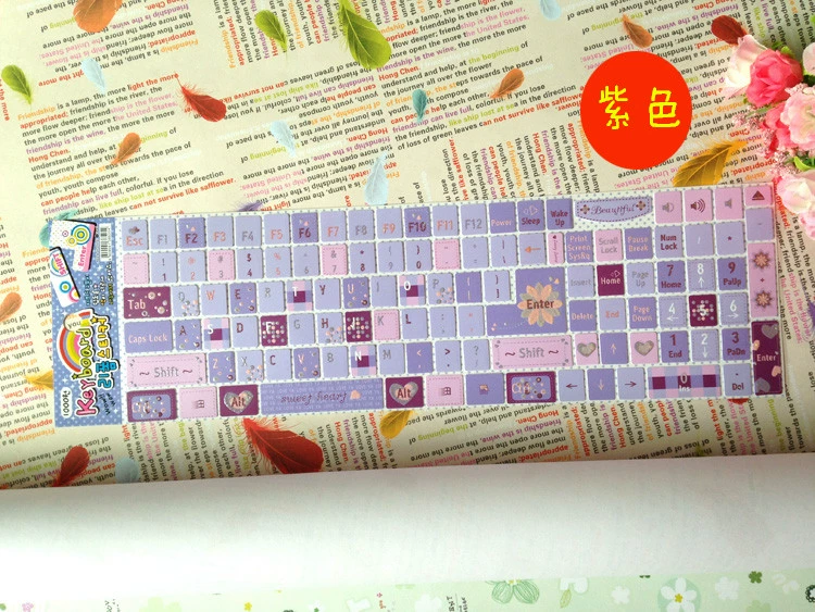 Mua hai tặng một màu bàn phím dán bàn phím dán bàn phím chữ cái máy tính xách tay máy tính để bàn sticker nữ phim hoạt hình - Phụ kiện máy tính xách tay