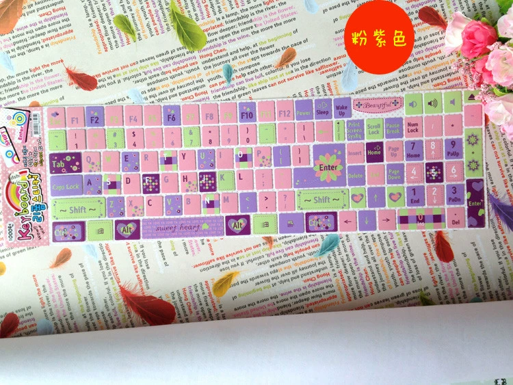 Mua hai tặng một màu bàn phím dán bàn phím dán bàn phím chữ cái máy tính xách tay máy tính để bàn sticker nữ phim hoạt hình - Phụ kiện máy tính xách tay