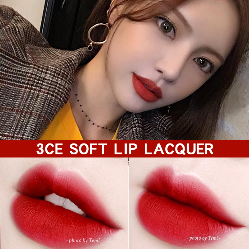 3CE water lip glaze matte matte thick tube lip glaze CHANGE MODE plasma red dirty orange brick red spot