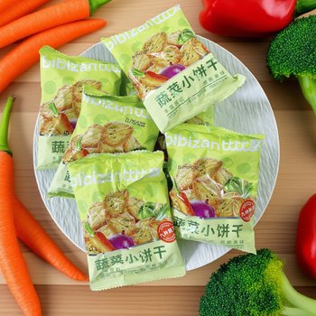 Hokkaido Japanese-Style Sea Salt Flavored Biscuits, Bibizan Vegetable Round Cakes 90g, Casual Internet-Famous Snacks