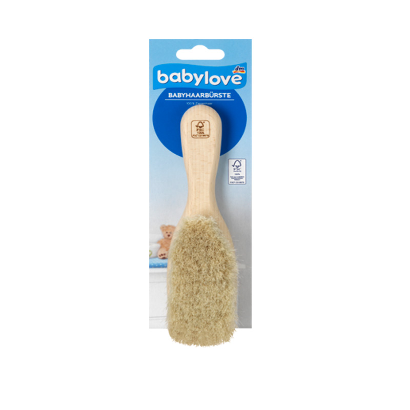 German imported Babylove baby newborn soft goat beech wood comb soft hair fetal hair brush touch brush