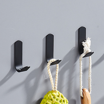 Punch-free hook single hook behind the door coat hanging clothes rack wall bathroom storage sticky hook space aluminum wall hanging hook