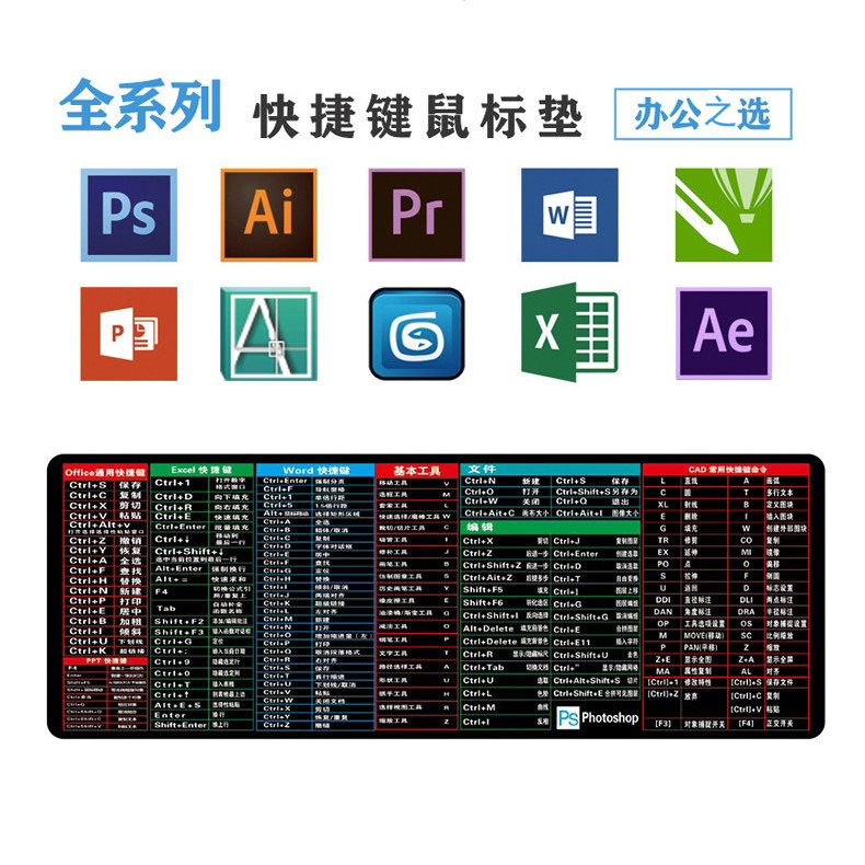 Oversized edge lock game mouse pad shortcut key office increase lengthened long table pad keyboard mouse pad no odor