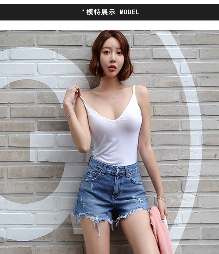 Yingke người mùa hè đơn giản màu sắc rắn modal thoải mái áo vest cắt thấp thời trang gợi cảm cỡ lớn quần áo của phụ nữ - Cộng với kích thước quần áo quần áo nữ mùa hè đẹp