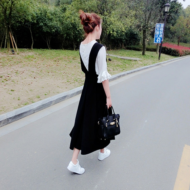 Yingke người mùa hè mới kích thước lớn eo cao phần dài swing lớn Một loại váy hoang dã thun eo kỳ nghỉ đầm váy xoè ngắn