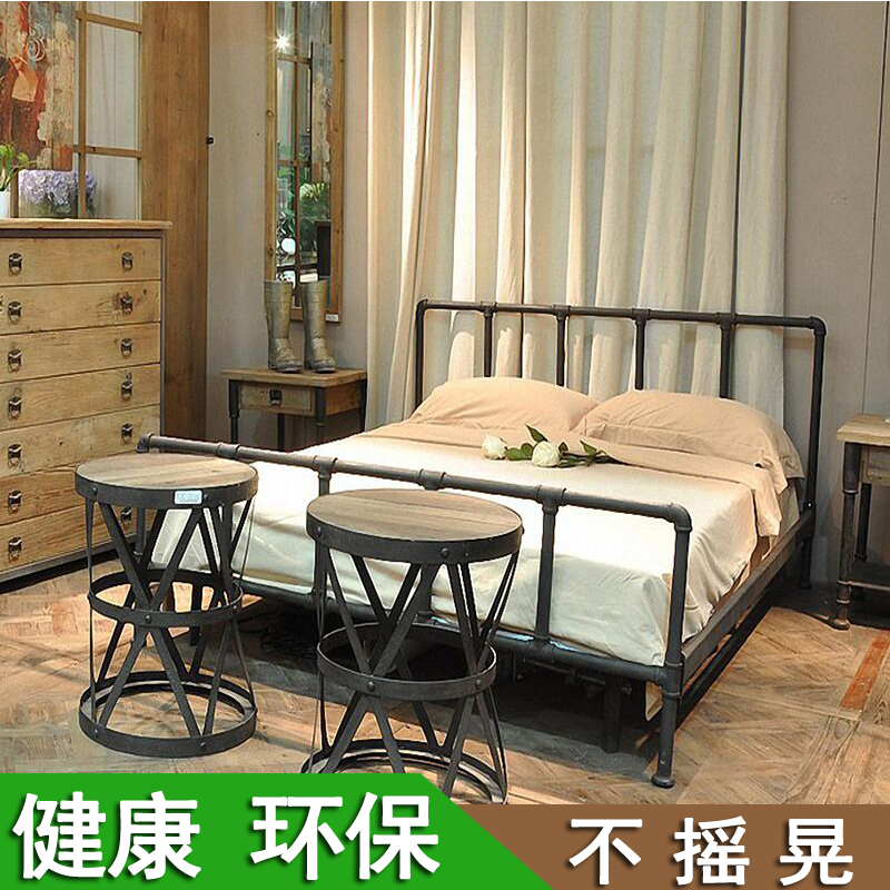 Купить Кровать с металлическим каркасом лофт американский старинные ...