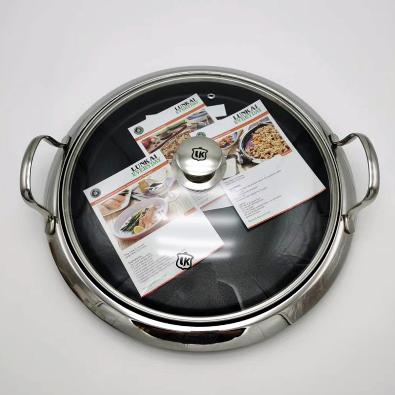 Renkai stainless steel pancake pan pan frying fish pancake pan non-stick pan household fried egg steak pancake pan