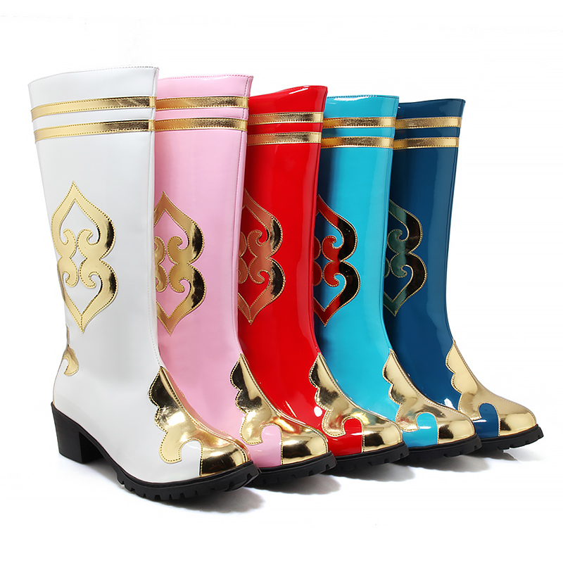 Mongolian national boots Tibetan boots men and women Yangko drum performance shoes Xinjiang Uyghur dance shoes candy color