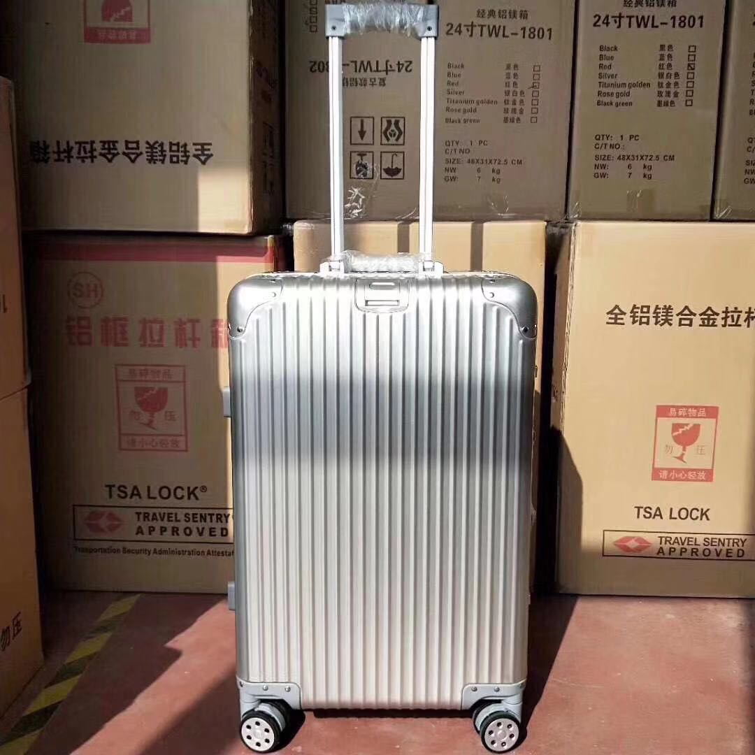 Full magnesium aluminum alloy suitcase 202428 inch suitcase universal wheel full metal case password box boarding case