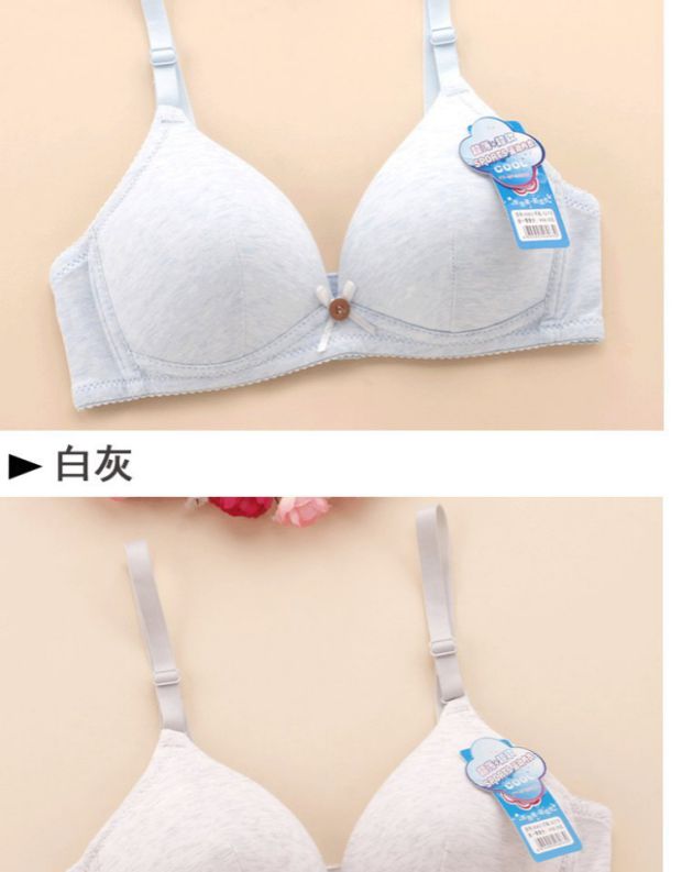 Ngày hè mỏng khuôn cốc bông nguyên chất không có vòng thép học sinh trung học đồ lót bra phát triển cô gái áo ngực áo lót cho người làm ngực