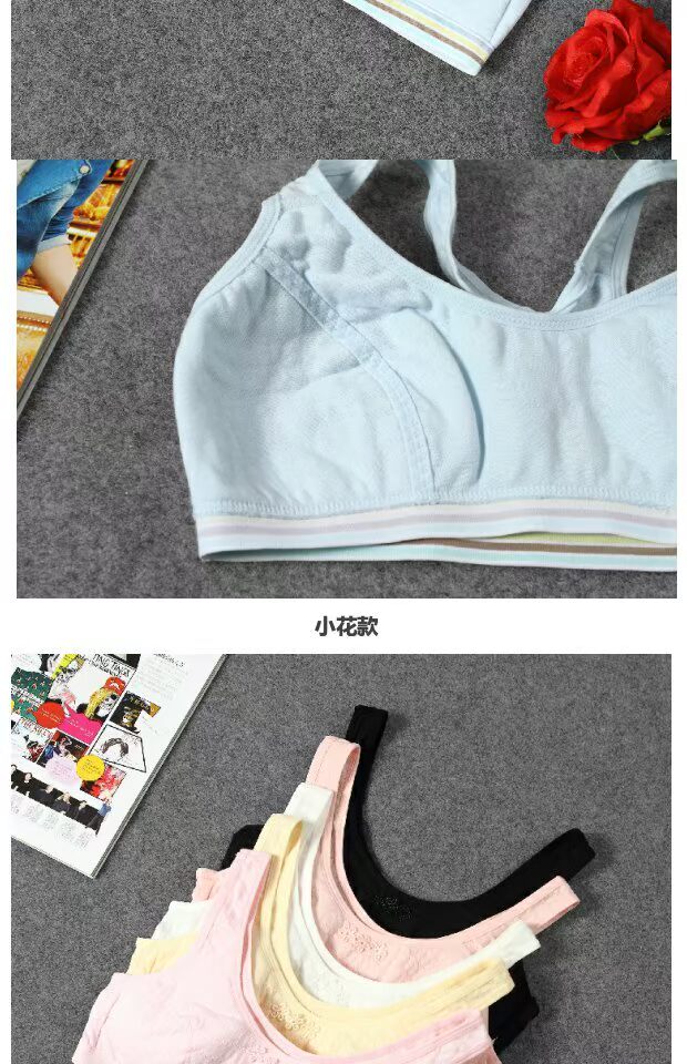 Cotton cô gái thời kỳ phát triển áo ngực Học sinh tiểu học và trung học corset vest cô gái đồ lót không có vòng thép mùa hè phần mỏng nội y đẹp