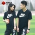 NIKE010 Nike AR5005 mùa hè nam và nữ cổ điển thể thao giản dị áo thun ngắn tay 696708 logo hoa văn - Áo phông thể thao