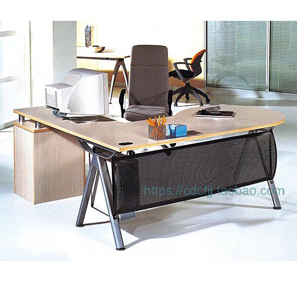 Chengdu plate office furniture steel wood bench modern supervisor desk desk boss desk herringbone steel frame customization