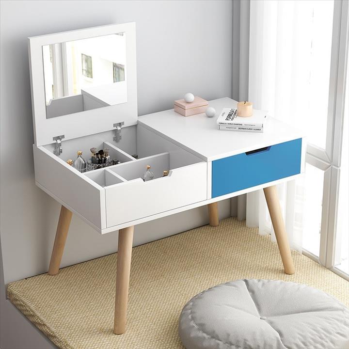New dressing table small bay window sill rental room economical mini makeup table mirror can be folded and flipped