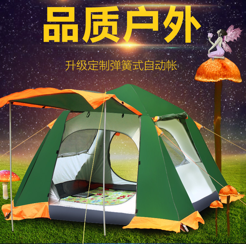 Outdoor Self Driving Tour With 3-4 People Family Tent Suit Multiman Weatherproof UV Double Layer Automatic Tent