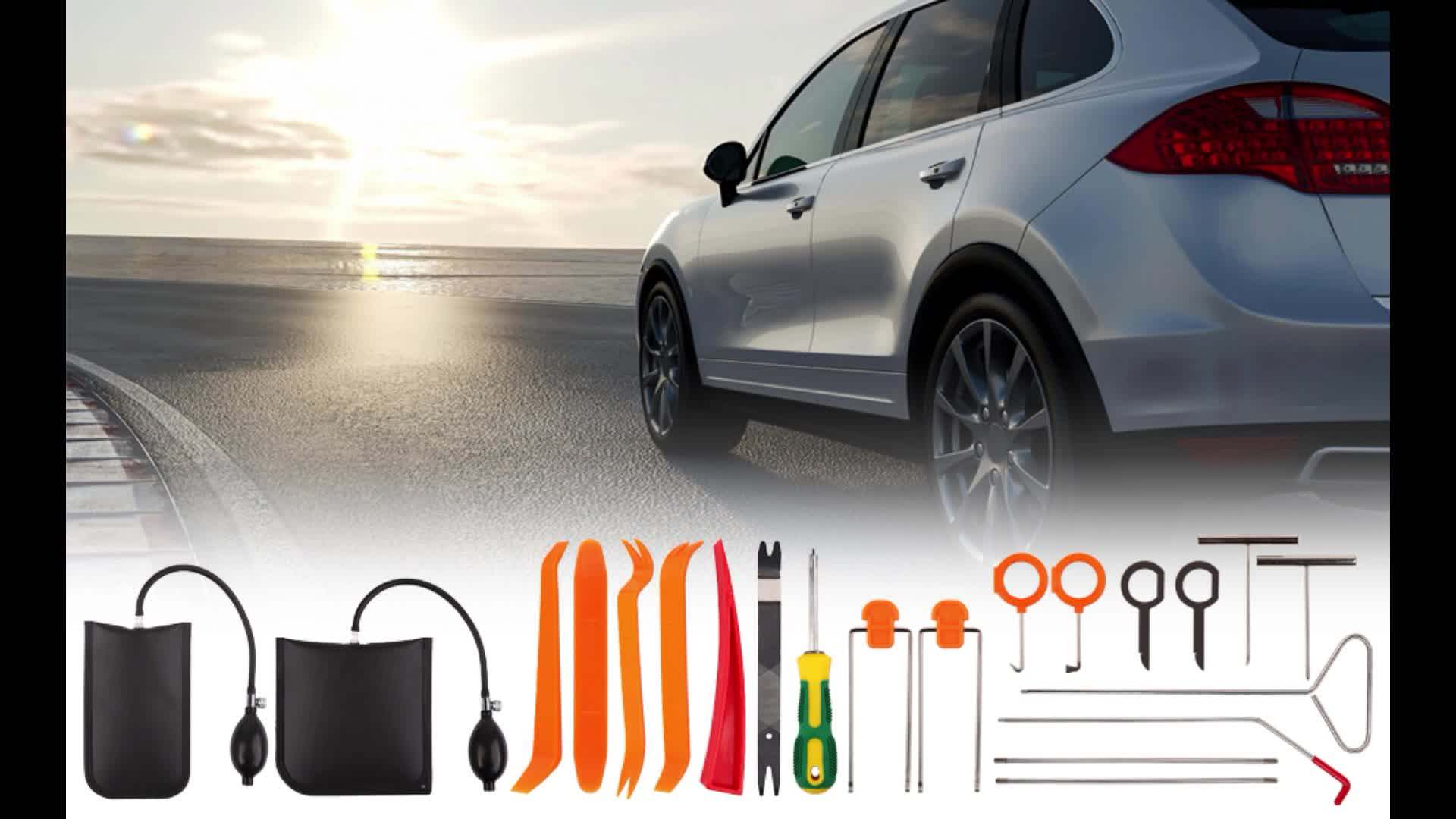 Long Reach Grabber Stainless Steel 24pcs Car Door Lockout Kit Auto Emergency Vehicle Tool With