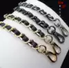 New retro color high-grade 1CM wear leather chain bag chain accessories Shoulder bag belt chain bag belt single shoulder oblique cross