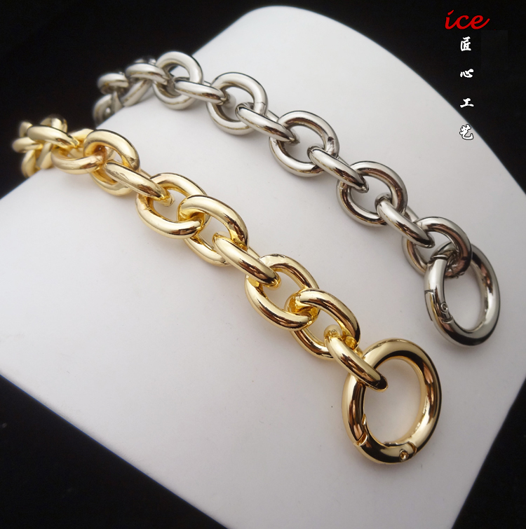 Lightweight aluminum chain 15-16mm wide oval O chain Women's bag waist bag chain belt Metal bag chain bag with carry