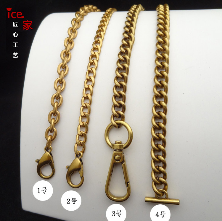 Light ancient gold small bag with bag chain chain Single buy vintage small bag chain Shoulder strap oblique cross single shoulder cross