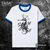 TASK Marine Seahorse Summer gốc lớn Mã bông ngắn tay áo thun nam và nữ Casual Hip-Hop trên 0007 