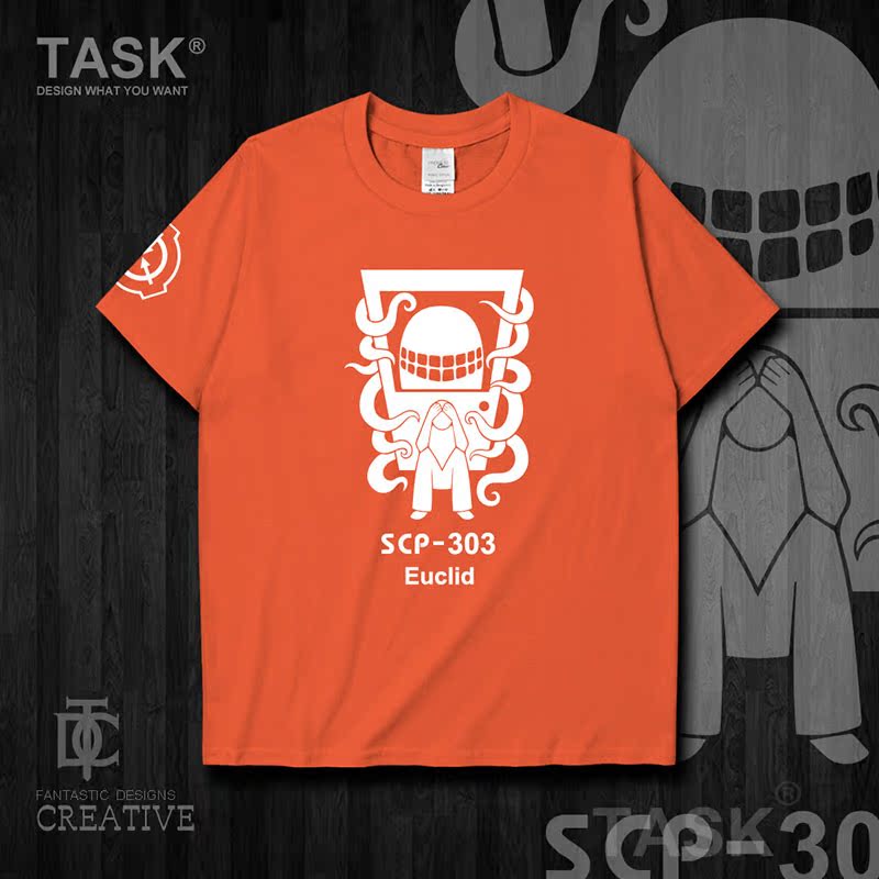 TASK Supernatural Shelter SCP Foundation SCP303 cửa nam cotton ngắn tay áo thun nam và nữ áo khoác 0005