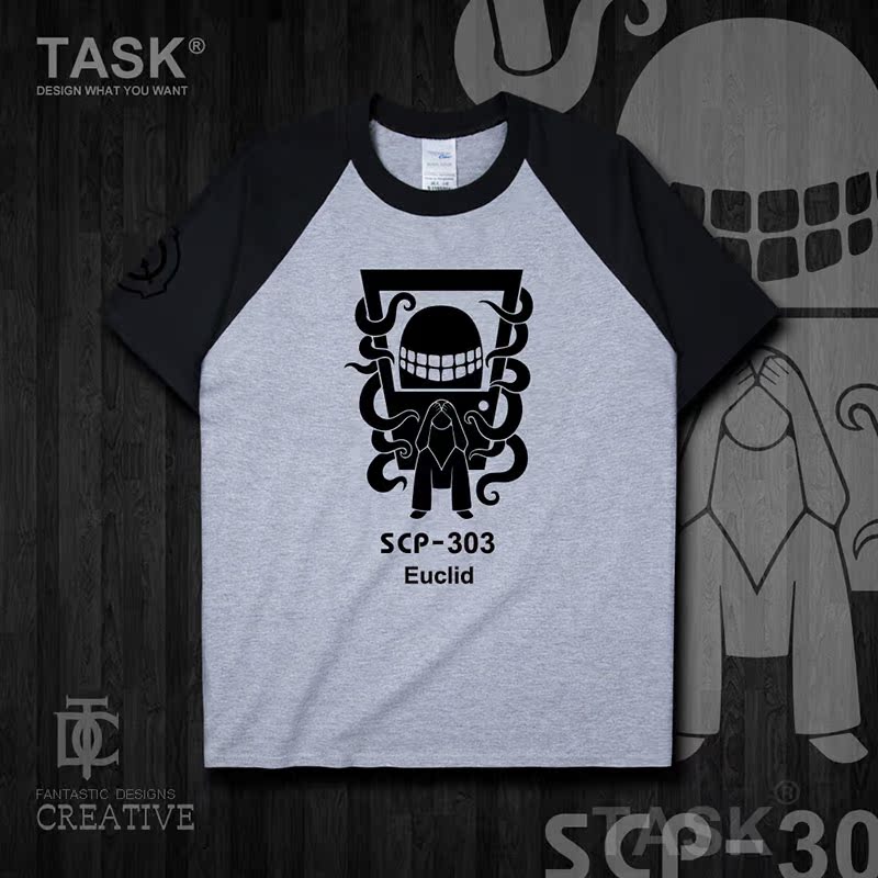 TASK Supernatural Shelter SCP Foundation SCP303 cửa nam cotton ngắn tay áo thun nam và nữ áo khoác 0005