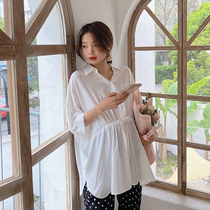 Pregnant Women summer short sleeve chiffon shirt spring and summer model 2021 New Tide loose fashion versatile high-grade top sense top