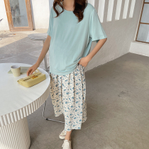 2021 summer new Korean version of chic temperament gentle retro small floral adjustable slim skirt long