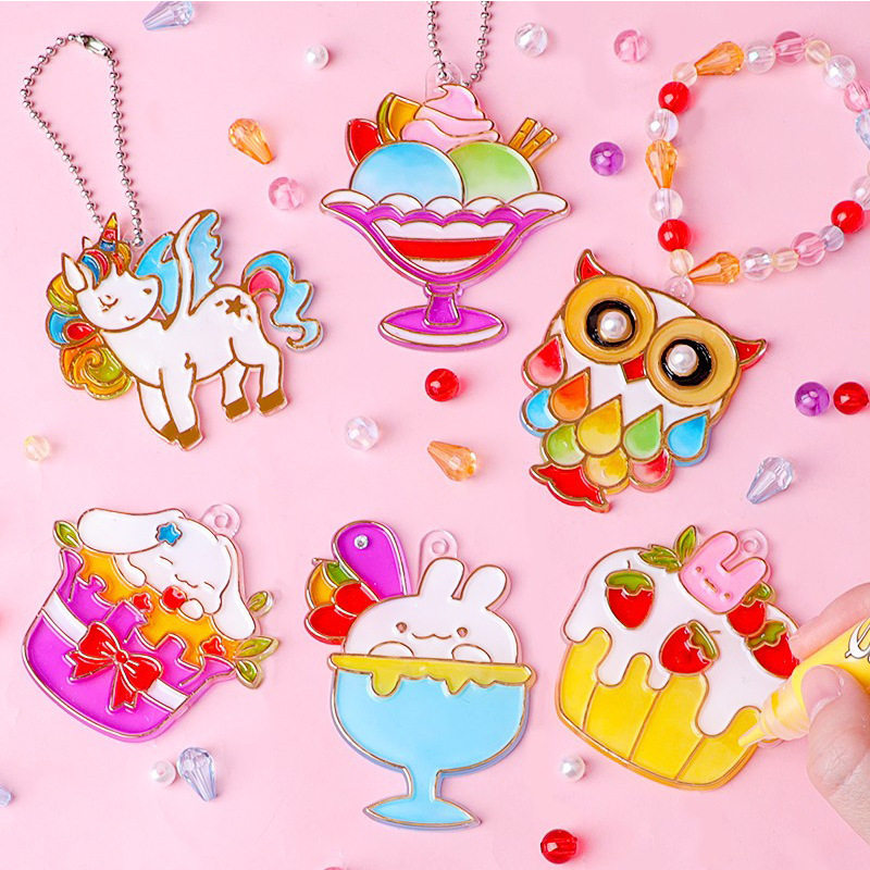 Children Draw Diy Free Roast Crystal Gel Painting Paint Girl Handmade Color Painting Kindergarten Toy New Year Gift