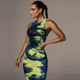 European and American summer round neck sexy sleeveless strapless tie-dye gradient print slim bag hip vest dress DRESS