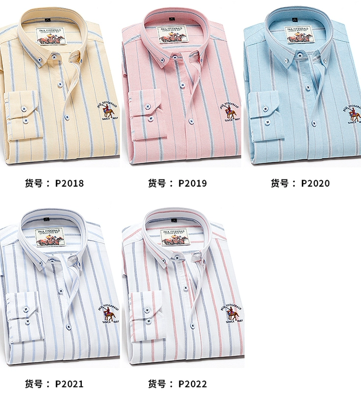 Paul Chun mới cotton oxford áo sơ mi nam dài tay kinh doanh áo sơ mi cotton miễn phí kẻ sọc nóng