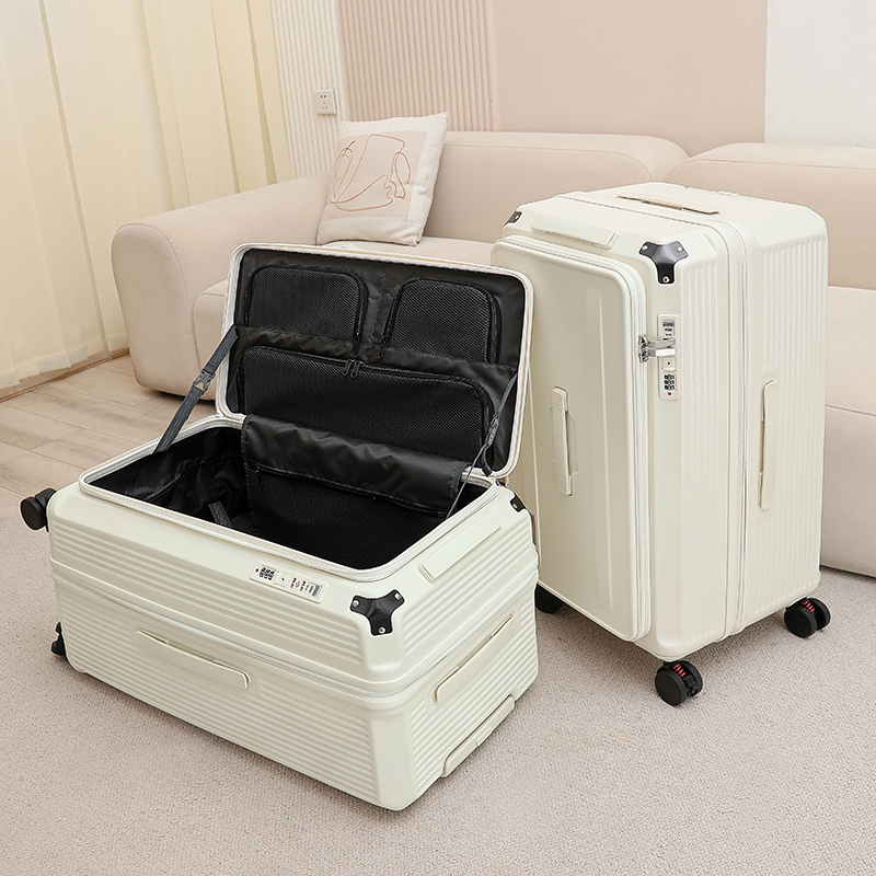 Side-Opening Deep Compartment Large-Capacity Suitcase for Men, Expandable Student Zipper Style Large Trolley Case, Checked Luggage Suitcase for Women Side-Opening Deep Compartment Large-Capacity Suitcase for Men, Expandable Student Zipper Style Large Trolley Case, Checked Luggage Suitcase for Women