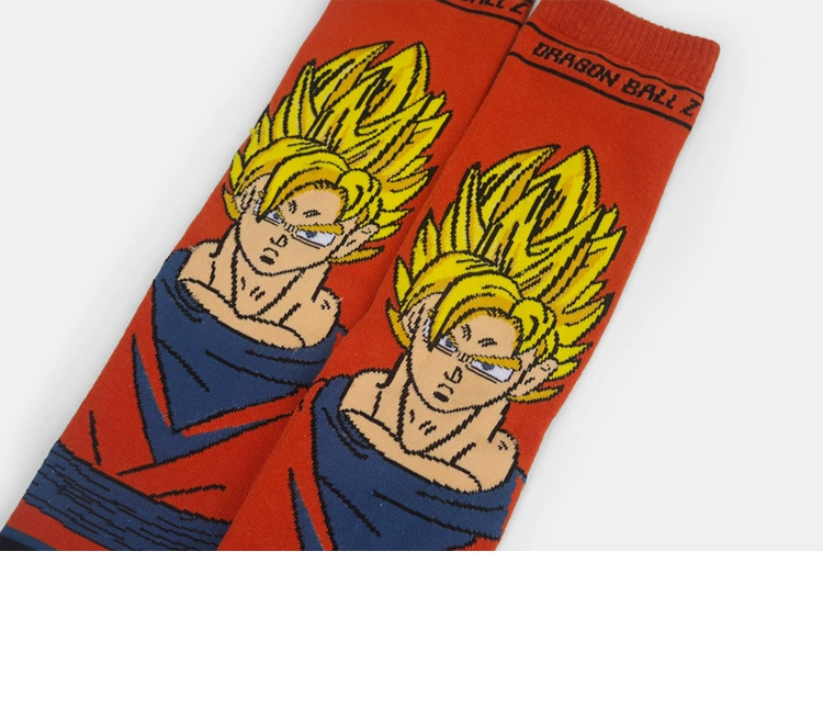 Dragon Ball Z Super Saiyan Sun Wukong Anime Super Saiyan Cotton Tất nam thể thao vớ trong vớ Combed Cotton - Vớ thể thao tất trắng cao cổ