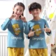 Bộ đồ ngủ trẻ em mùa xuân và mùa thu dài tay cotton hoạt hình bé trai Quần áo cotton phiên bản Hàn Quốc của bộ đồ bé gái cha mẹ bộ đồ ngủ ngắn tay