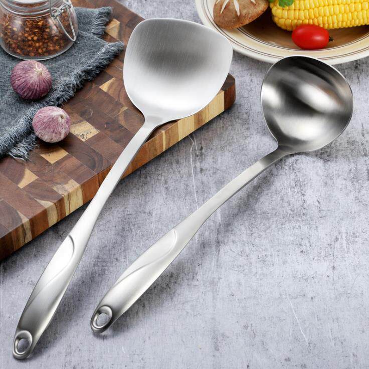 German Stainless Steel Pan Shovel Home Thickening 304 KITCHENWARE SINGLE LONG HANDLE KITCHEN IRON SHOVELS SAUTE SAUTE TURNER SOUP SPOON