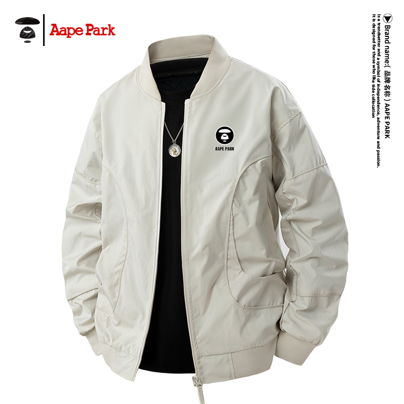 A Ape Park Cardigan Baseball Jacket Men's Spring 2026 New American Style Trendy Brand Design Jacket A Ape Park Cardigan Baseball Jacket Men's Spring 2026 New American Style Trendy Brand Design Jacket