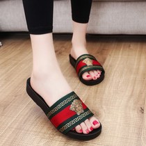lady big size flat shoes causal thick bottom beach slippers