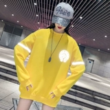 Tide, толстовка, длинный утепленный лонгслив с круглым воротником, в корейском стиле, средней длины