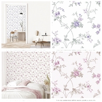 Large rolls of pure paper wood fiber imported from South Korea American country pastoral small floral bedroom bedside background wallpaper