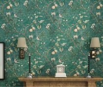 3d three-dimensional non-woven retro American country pastoral flower wallpaper retro old apple tree flower and bird wallpaper